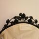 Oval mirror in Art Deco hammered forge iron