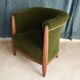 Armchair Art Deco wood and green velvet 1930