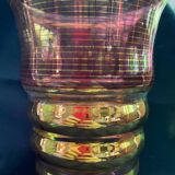 art deco vase in fuchsia & gold glass cira 1930 - belgian glassware (boom/doyen/laeken)