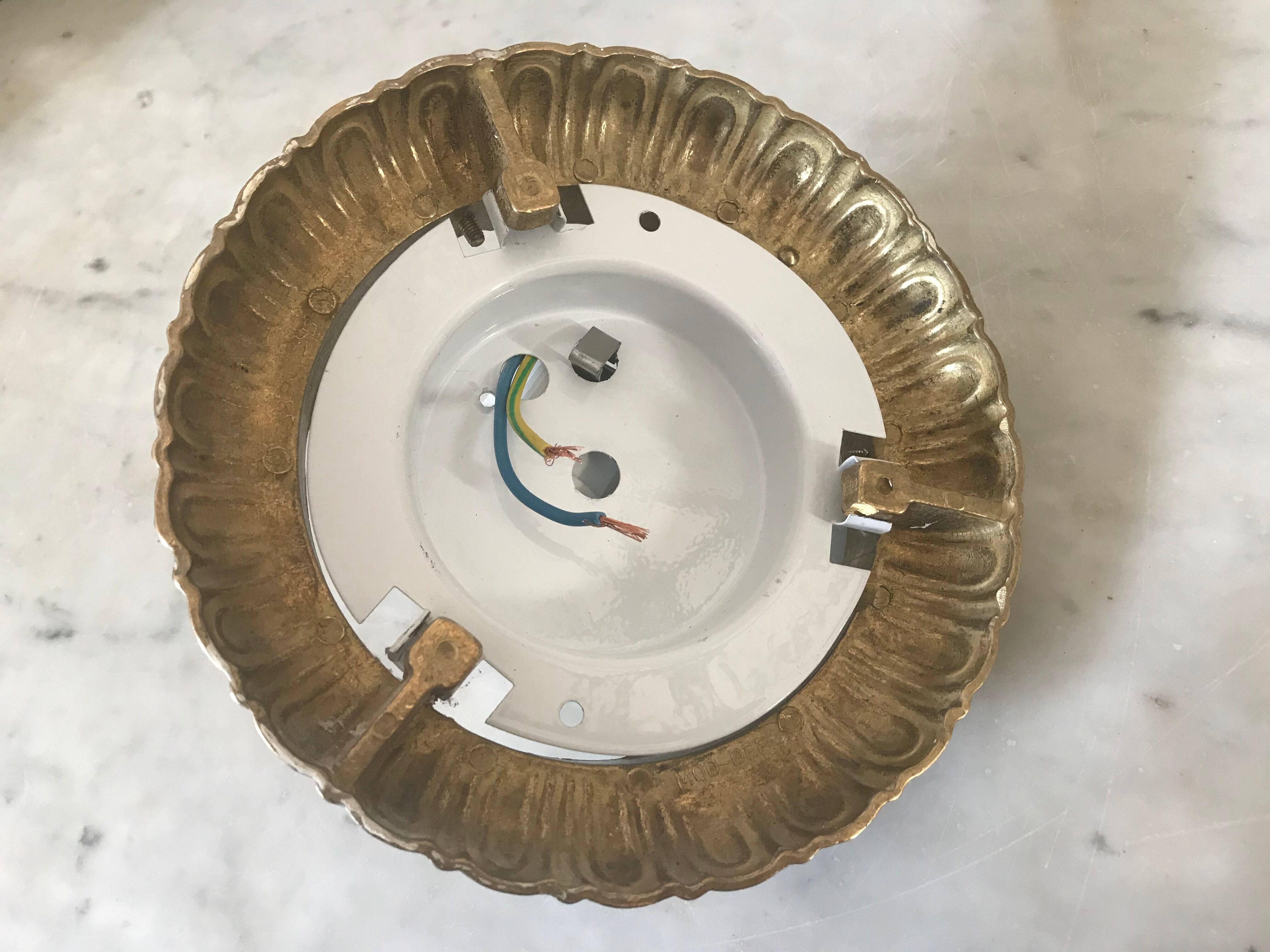 Vintage glass and brass ceiling