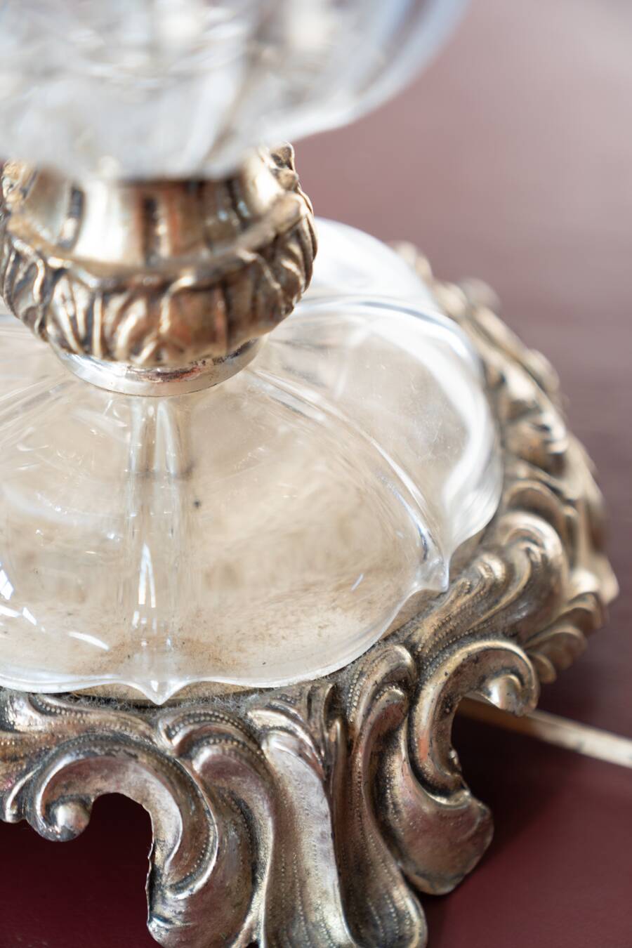 Delta Quattro 5-Light Crystal Table Lamp – Silver Finish