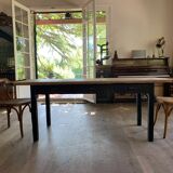 Old farm table with drawers