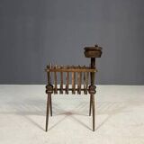 French vintage beech magazine rack, 1960s