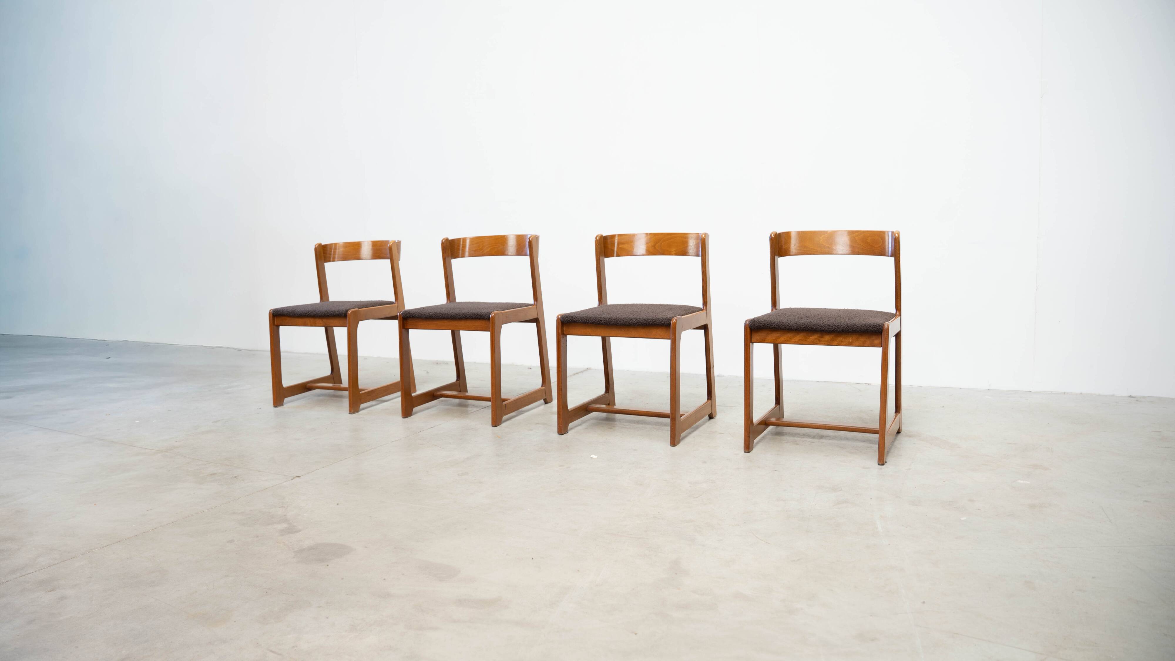 Set of four Italian dining chairs attr. to Willy Rizzo