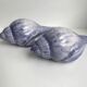 Duo of salt and pepper shaker in slurry shell pattern 70s