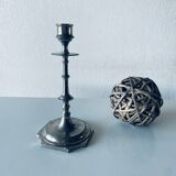 Silver metal candle holder