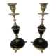 Pair of marble and brass candlesticks circa 1860