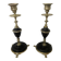 Pair of marble and brass candlesticks circa 1860