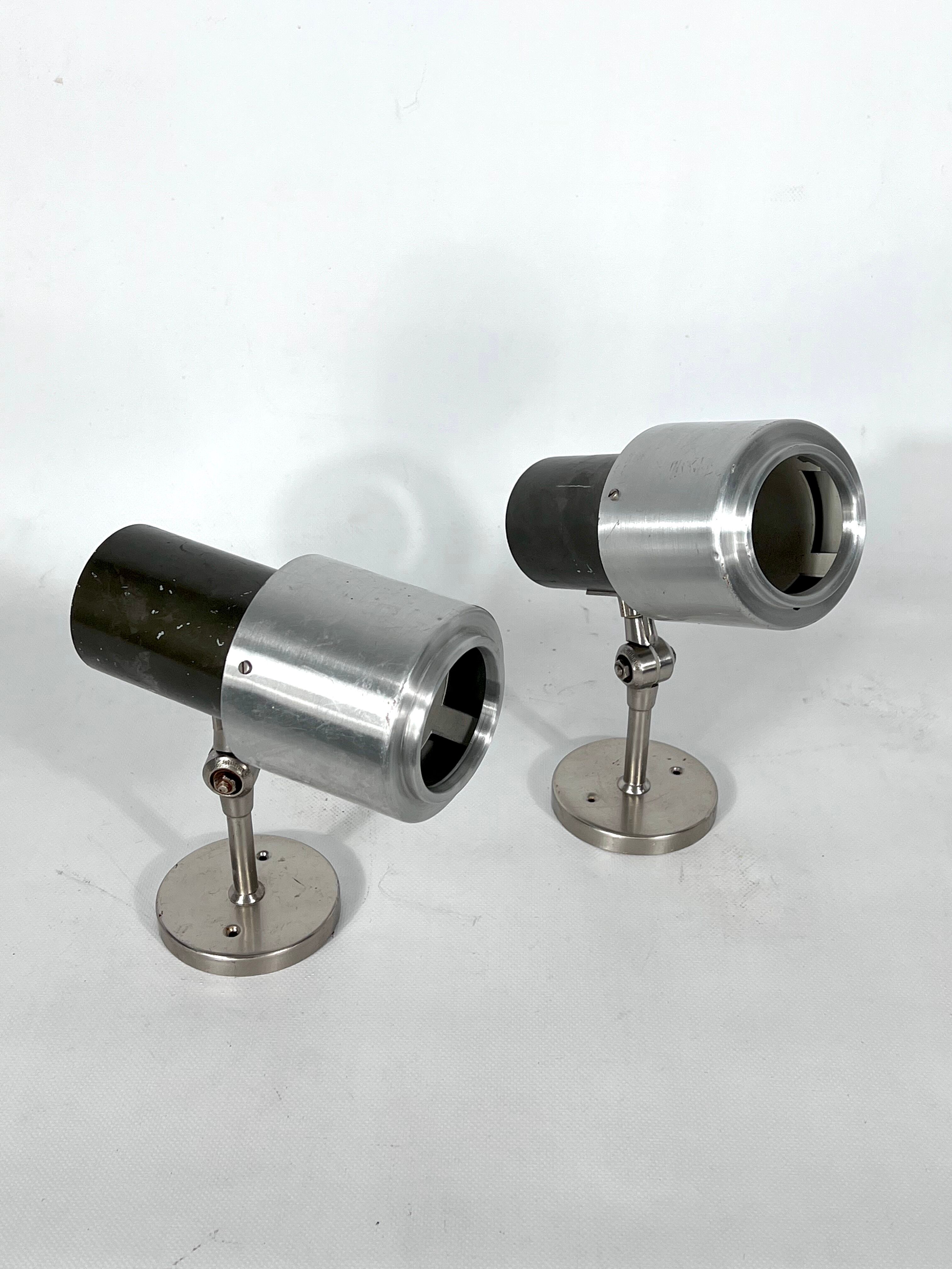 Pair of Stilnovo adjustable sconces or spotlights, Italy 1950