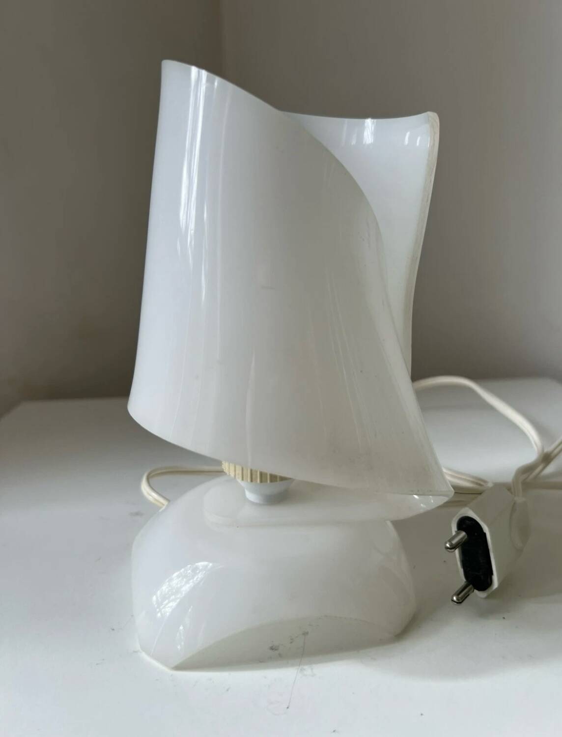 Vintage molded plastic bedside lamp 1960