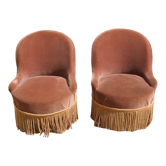 Paire de fauteuils crapaud Napoléon III