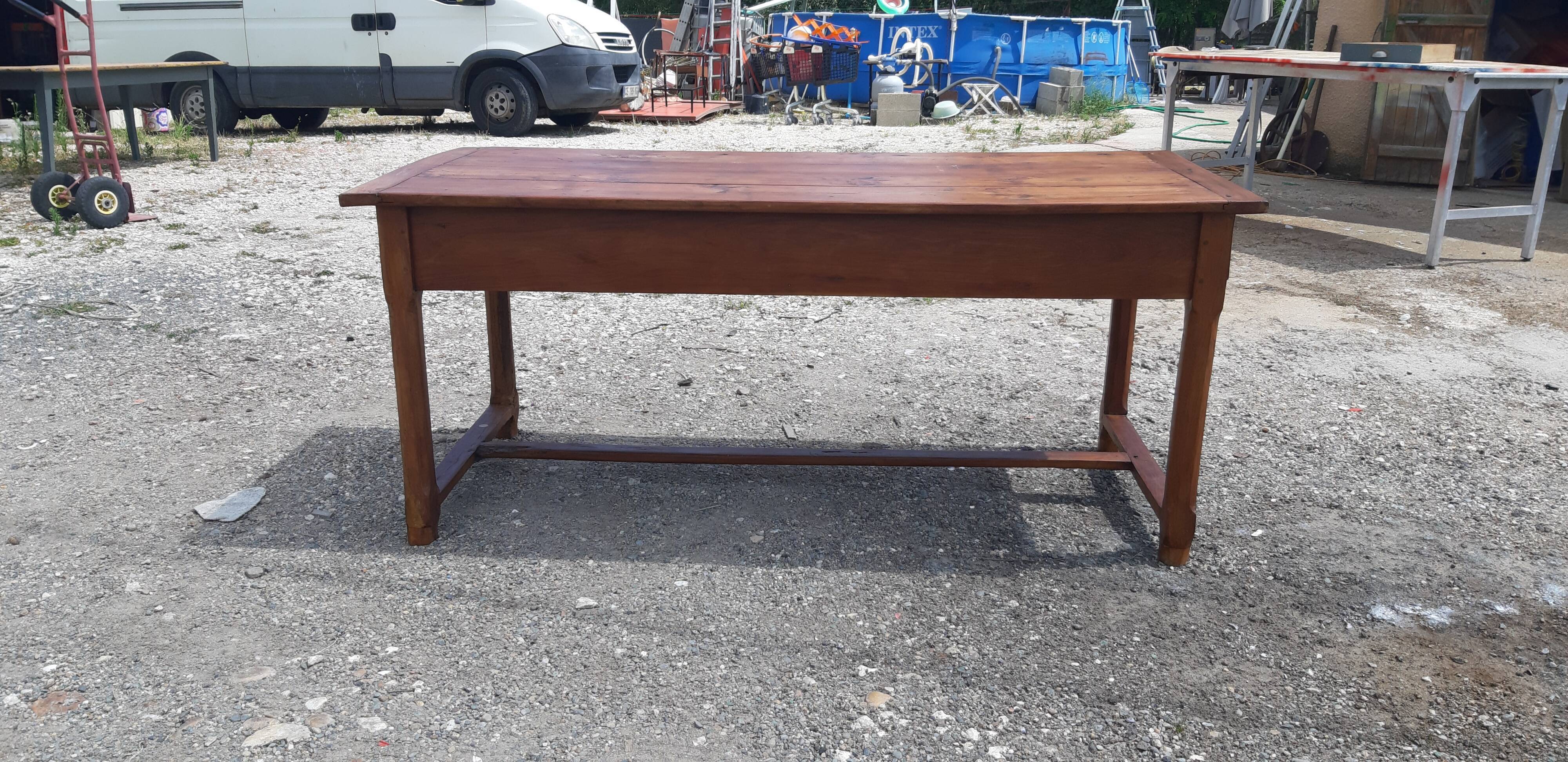 Table de ferme campagnarde 19 ème en merisier