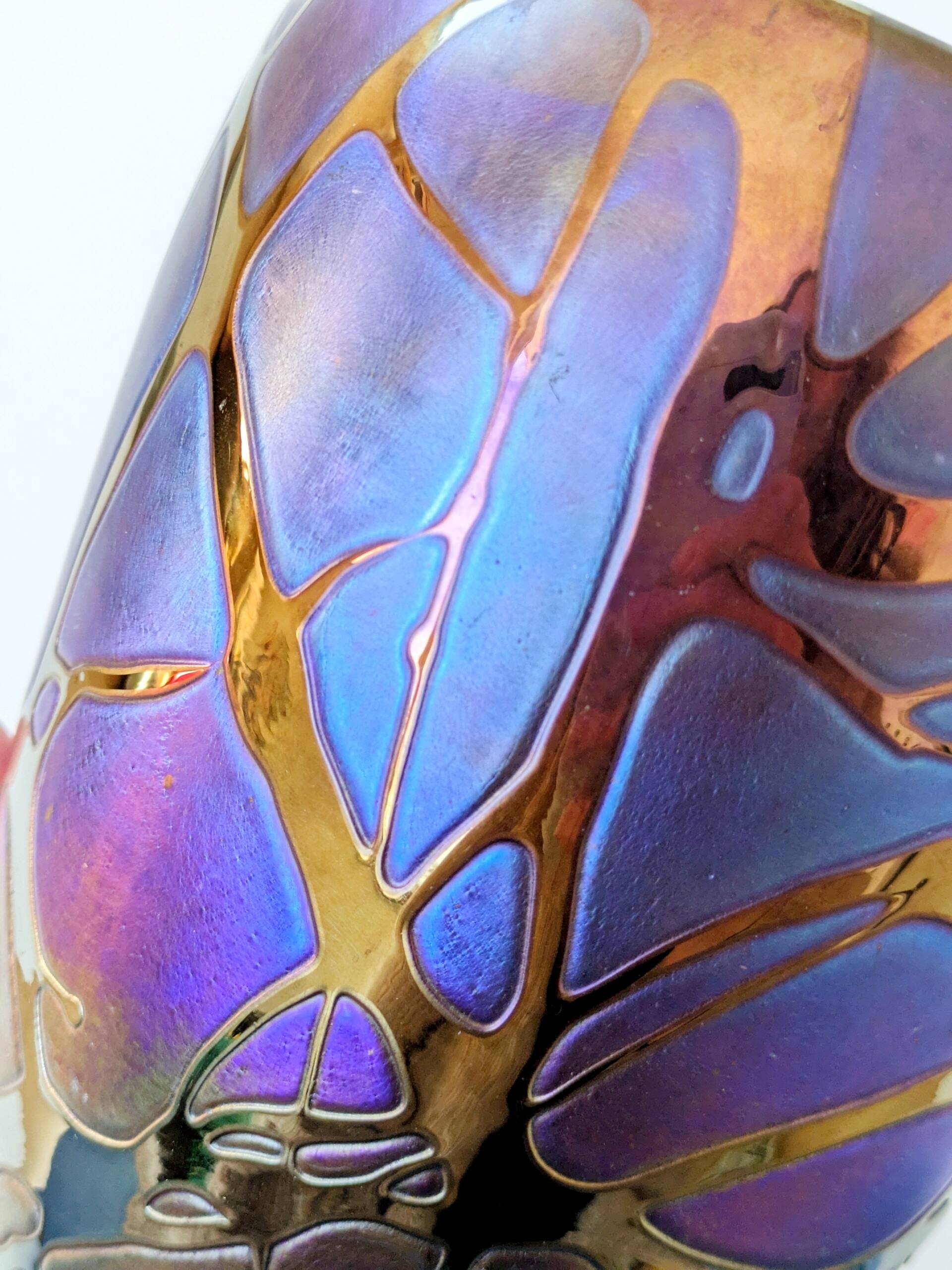 Rare Joska vase, Art Nouveau style, iridescent blown glass, Germany 1990