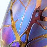 Rare Joska vase, Art Nouveau style, iridescent blown glass, Germany 1990