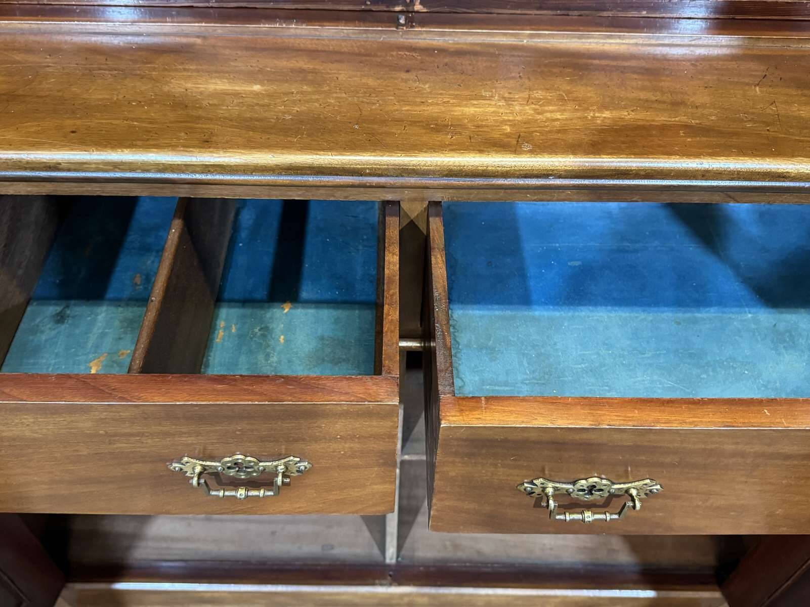 Victorian 19th-century mahogany two-body library