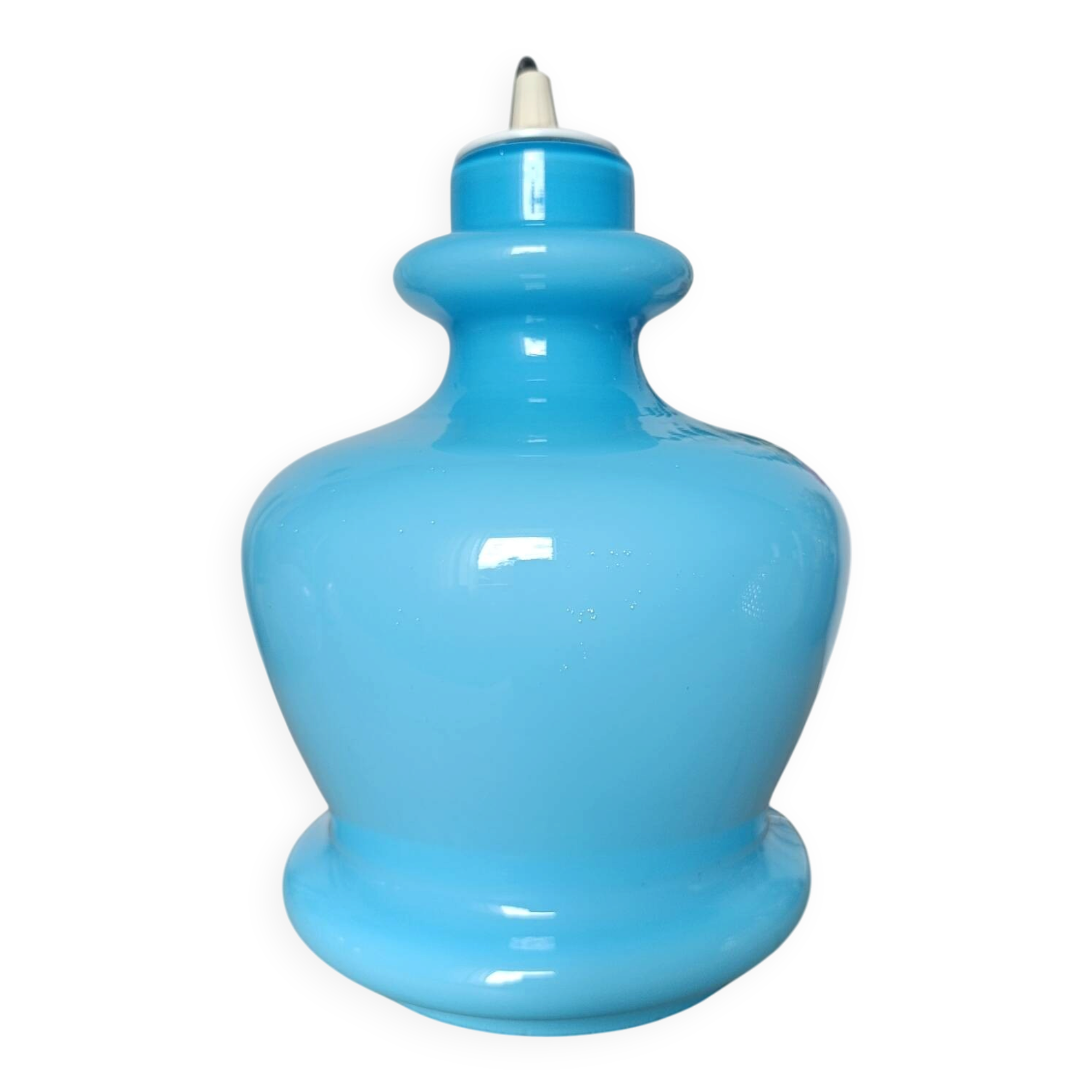 Vintage turquoise opaline glass pendant – 1960s/70s