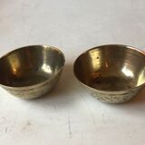 Set of brass Chinese cups