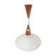 Suspension scandinave en teck et métal blanc années 70