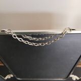 Triptych barber mirror, with chain