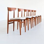 Christian Linneberg set of six dining chairs in teak Denmark 1960