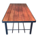 Table basse moderniste vintage en teck et métal noir.