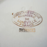 Ancien saladier en céramique blanche & verte luneville – régence