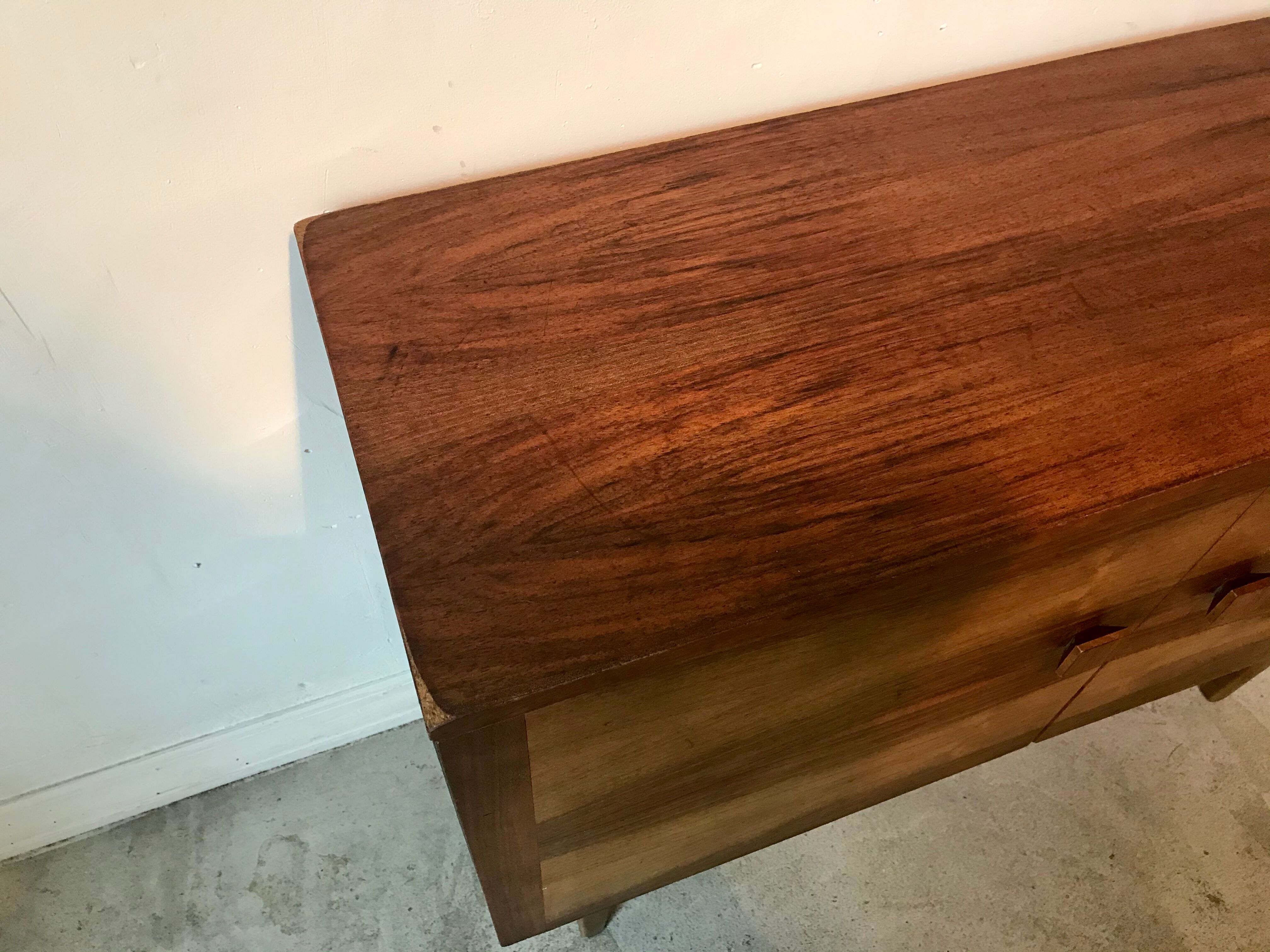 Mid-century vintage mid-century blond walnut storage cabinet