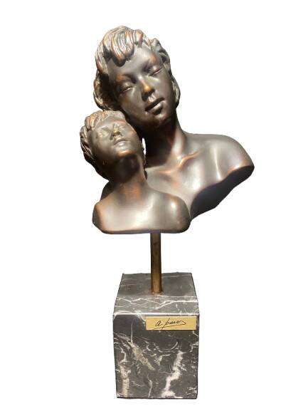 Bronze on marble base signed A.Hair