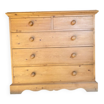English pine chest of drawers