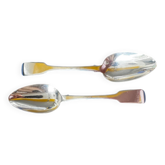 Paire de cuillères de table en argent massif anglais – 1832 - Exeter