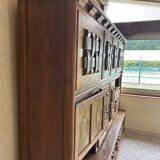 Large Oak Sideboard With Interlaced Doors - 1960s