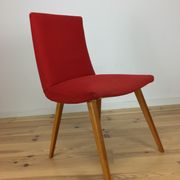 Chaise Steiner vintage années 60 rouge bois