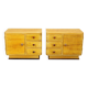 Pair of 1940s Czechoslovak Art Deco nightstands with painted maple imitation finish