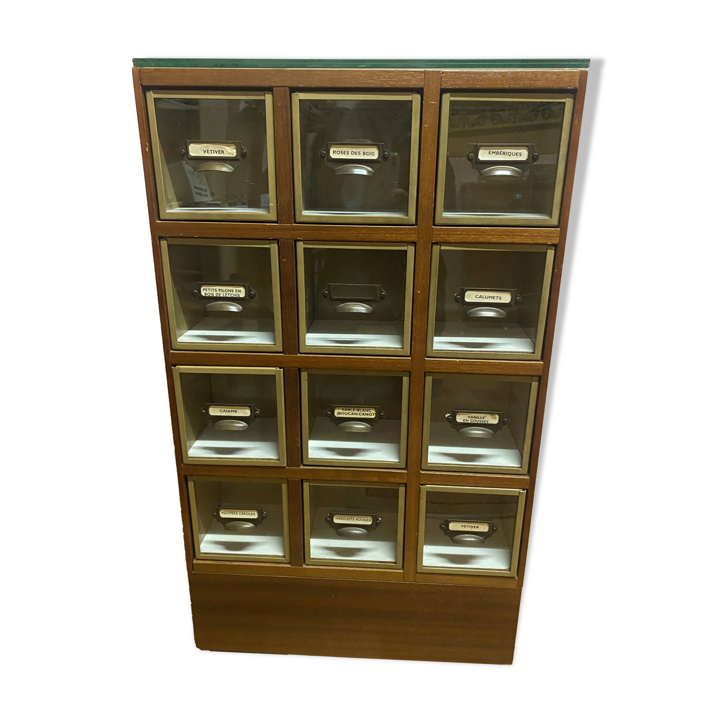 Seed cabinet on wheels, 12 compartmentalised drawers