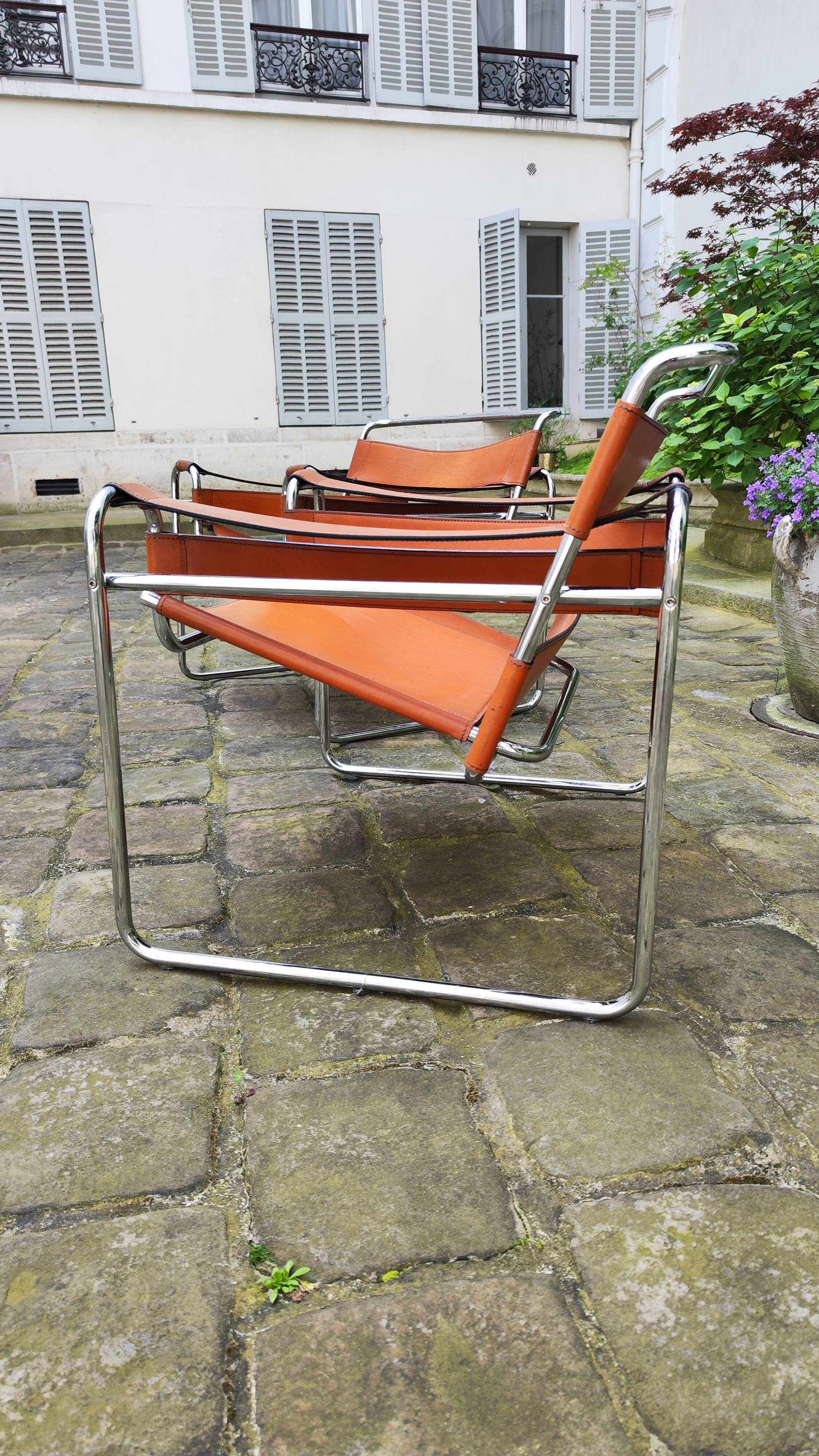 Pair of armchairs Marcel Breuer Wassily fasem 1983