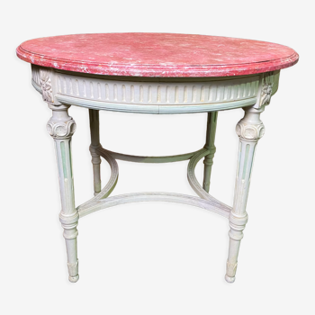 Louis XVI style pedestal table faux marble