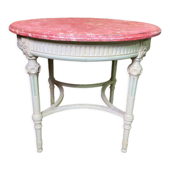 Louis XVI style pedestal table faux marble
