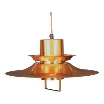 Lampe design scandinave du milieu du siècle par Vitrika   style cuivre massif noir   années 1960   Scandinave