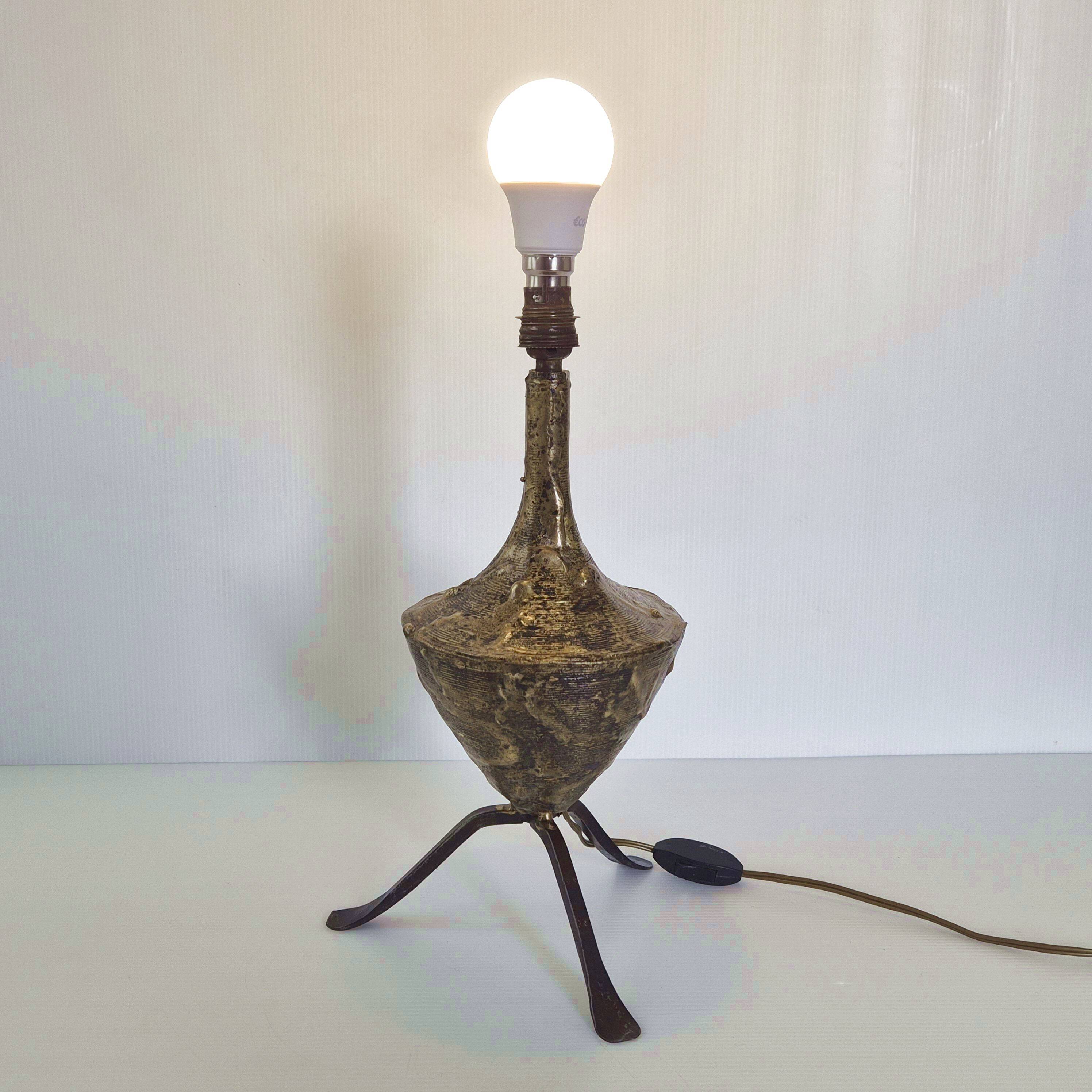 Vintage brutalist lamp by Max Bré 1970