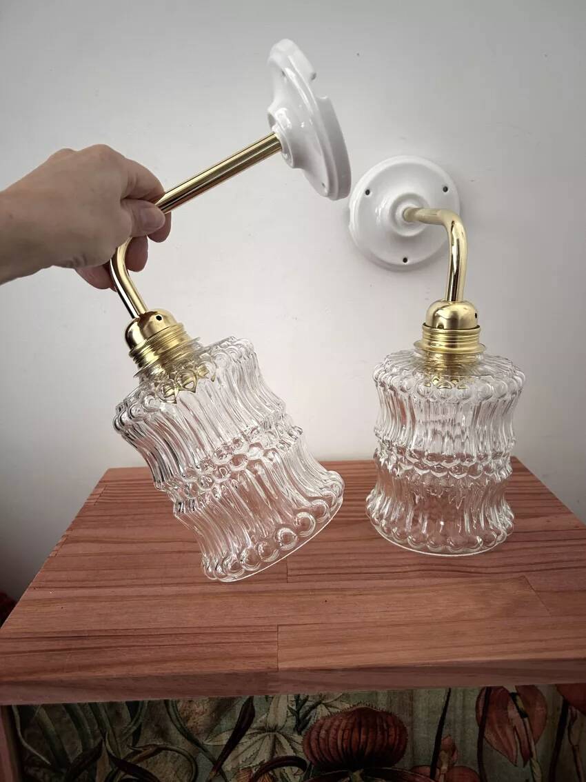 Paire d’appliques murales vintage