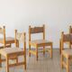 Chaises de salle à manger en pin massif (ensemble de six)