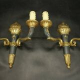 Pair of Empire style torch wall lights from PETITOT