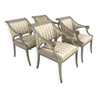Set de 4 fauteuils "style Gustavien" Lysberg & Hansen A/S, Bredgade, København, Danemark, 1920