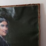 Emile levy (1826-1890) oil on canvas portrait of a woman