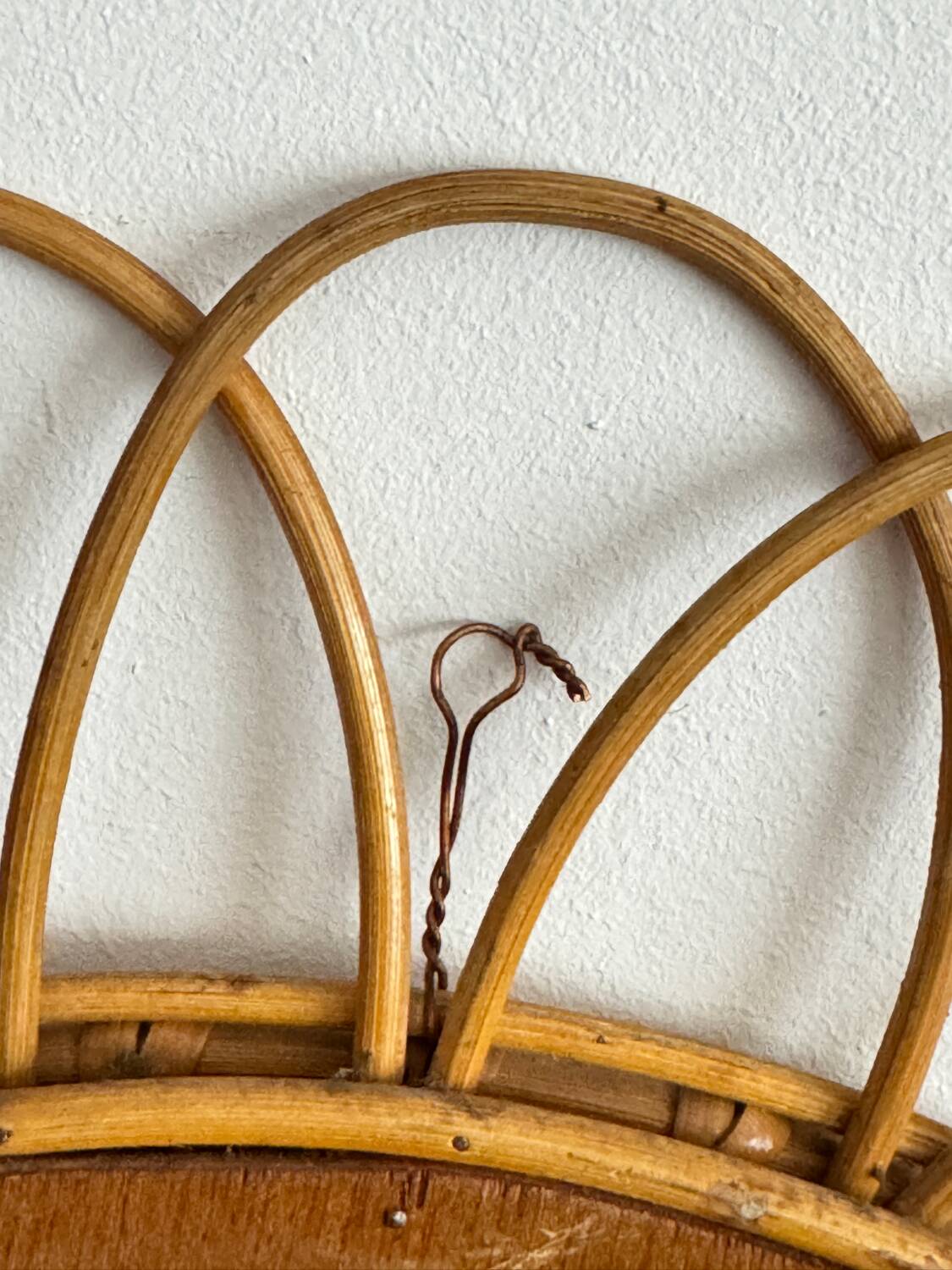 Antique vintage rattan mirror