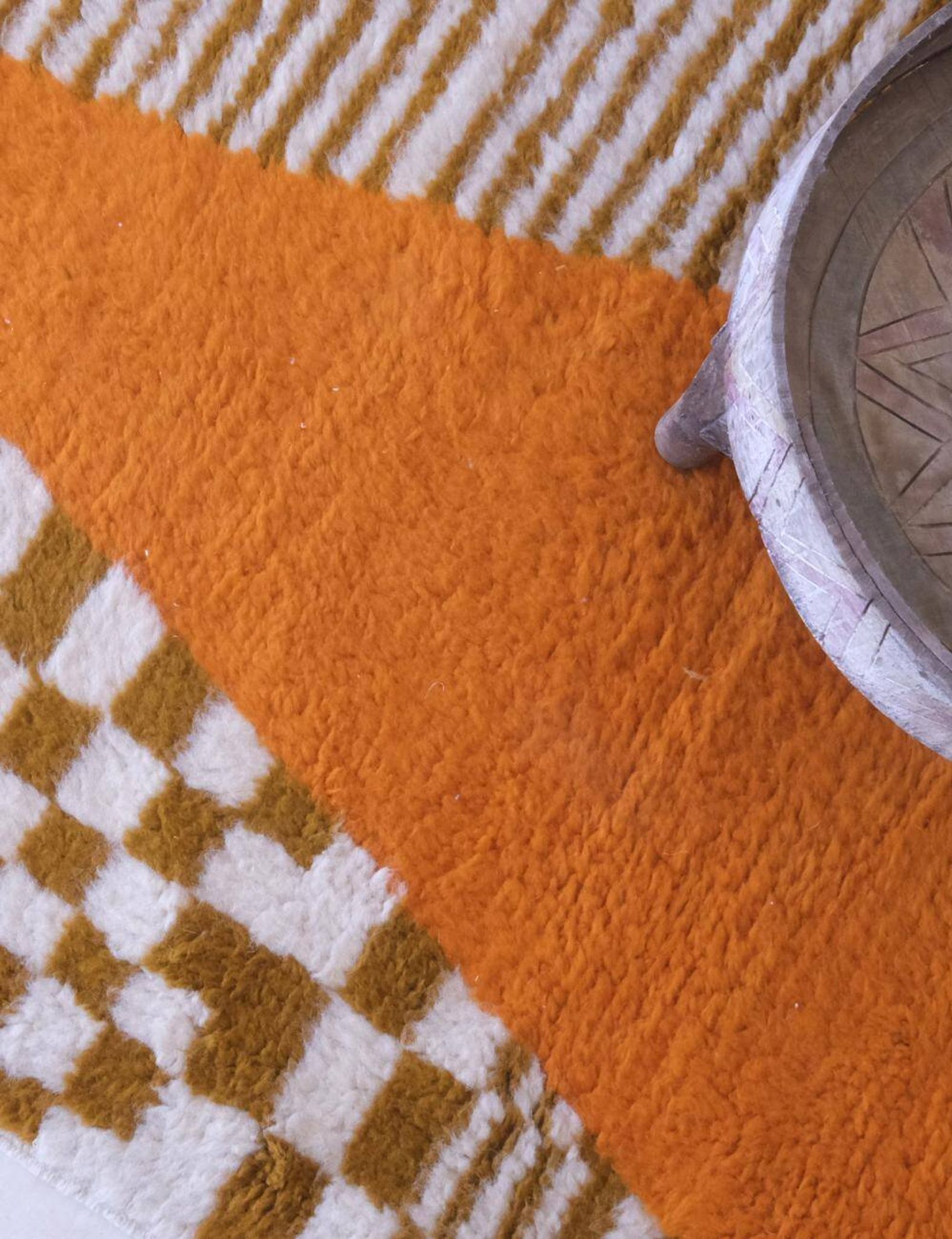 Tapis Couloir Orange Contemporain - 351 x 97 cm