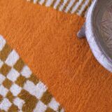 Contemporary Orange Runner Rug - 351 x 97 cm