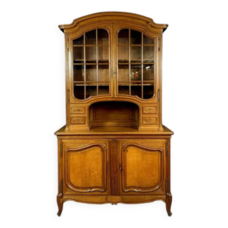Louis XV style bookcase sideboard in blond oak circa 1880