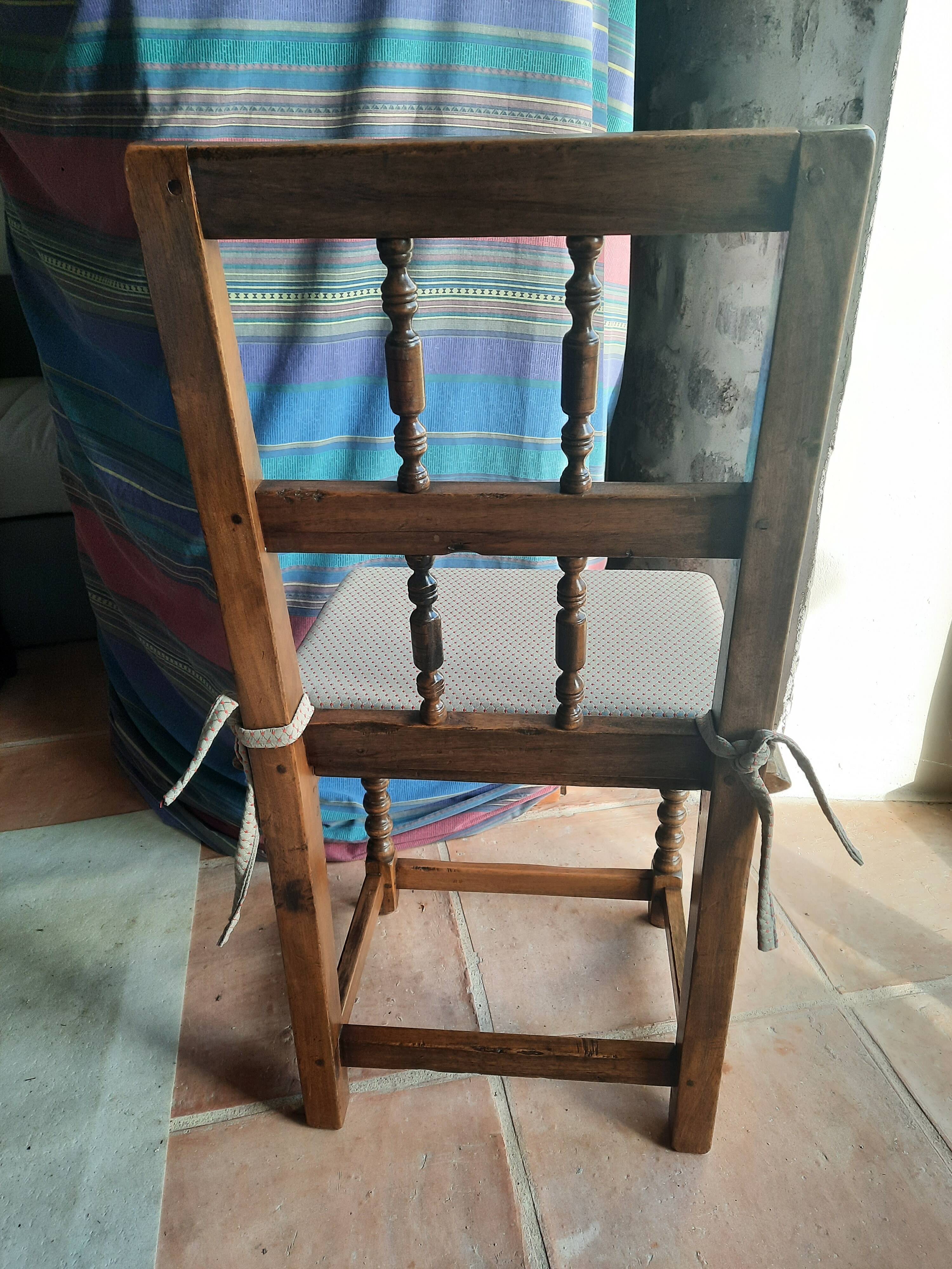 Set of 6 antique hazelwood chairs, 17th–18th century