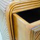 A console with split bamboo drawers